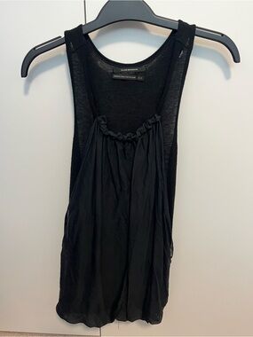 Club Monaco Black Gathered Front Racerback Tank